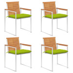 Sodo kėdės su pagalvėlėmis, 4vnt., akacijos medienos masyvas