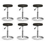 valgomojo kėdės, 6vnt., juodos spalvos, dirbtinė oda