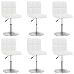 Valgomojo kėdės, 6vnt., baltos, dirbtinė oda