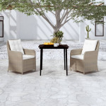 Sodo valgomojo baldų komplektas, 3 dalių, rudos spalvos