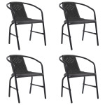 Sodo kėdės, 4vnt., plastikinis ratanas ir plienas, 110kg