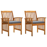 Sodo valgomojo kėdės su pagalvėlėmis, 2 vnt., akacijos masyvas