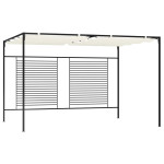 Pavėsinė su įtraukiamu stogu, kreminė, 3x4x2,3m, 180g/m²