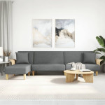 L formos sofa-lova, tamsiai pilka, 279x140x70cm, audinys