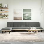 L formos sofa-lova, tamsiai pilka, 255x140x70cm, audinys
