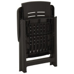 Atlošiamos sodo kėdės, 2vnt., antracito spalvos, plastikas