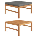 Pakoja su tamsiai pilka pagalvėle, tikmedžio medienos masyvas