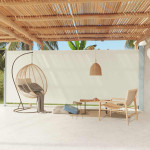 Ištraukiama šoninė kiemo pertvara, kreminės spalvos, 220x600cm