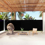 Ištraukiama šoninė pertvara, juodos spalvos, 180x1000cm