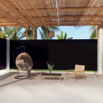 Ištraukiama šoninė pertvara, juodos spalvos, 220x1000cm