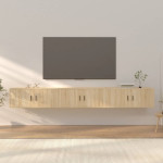 Sieninės televizoriaus spintelės, 3vnt., ąžuolo, 100x34,5x40cm