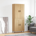 Komoda, sonoma ąžuolo spalvos, 69,5x34x180cm, apdirbta mediena