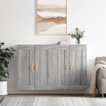 Prie sienos montuojamos spintelės, 2vnt., pilkos, mediena