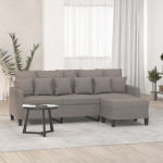 Trivietė sofa su pakoja, taupe spalvos, 180cm, audinys
