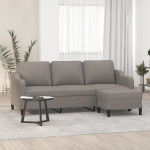 Trivietė sofa su pakoja, taupe spalvos, 180cm, audinys