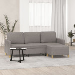 Trivietė sofa su pakoja, taupe spalvos, 180cm, audinys