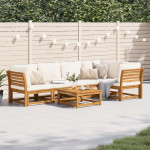 Sodo baldų komplektas su pagalvėmis, 6 dalių, akacijos masyvas