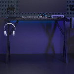 Žaidimų stalas su Y formos kojelėmis, juodas, 110x60x75cm