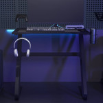 Žaidimų stalas su ZZ formos kojelėmis, juodas, 90x60x75cm