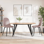 Valgomojo kėdės, 2vnt., rožinės spalvos, aksomas