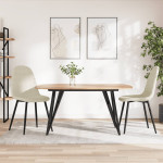 Valgomojo kėdės, 2vnt., kreminės baltos spalvos, aksomas