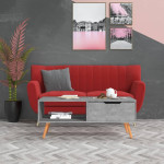 Kavos staliukas, betono pilkas, 100x49,5x43cm, apdirbta mediena