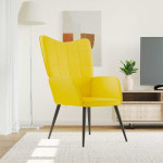 Poilsio kėdė, garstyčių geltonos spalvos, audinys