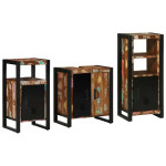 Vonios baldų rinkinys 3 pcs Ruda Kietas atkurtas medis