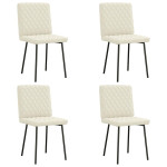 Valgomojo kėdės, 4vnt., kreminės spalvos, aksomas