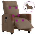 Elektrinis atlošiamas masažinis krėslas, rudas, audinys