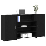 Registratūros stalas, juodo ąžuolo spalvos, 200x50x103,5 cm, inžinerinė mediena