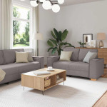 Sofa 3 pcs Taupe Lino mišinio audinys