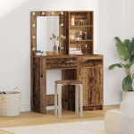 Puošimosi stalo komplektas su LED su stalčių 2 pcs Senas medis