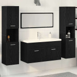 Vonios baldų rinkinys 4 pcs Juodas ąžuolas Apdirbta mediena