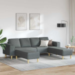 Svetainės sofa 3 pcs Tamsiai pilka Poliesteris