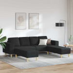 Svetainės sofa 3 pcs Juoda Poliesteris