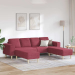 Svetainės sofa 3 pcs Vyno raudona Poliesteris