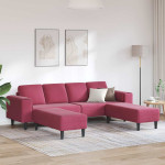 Svetainės sofa 3 pcs Vyno raudona
