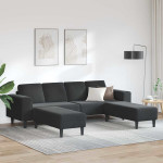Svetainės sofa 3 pcs Juoda
