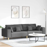 Sofa su pagalve Tamsiai pilka 250 x 77 x 76 cm audinys