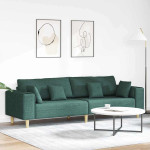 Sofa su pagalve Tamsiai žalia 250 x 77 x 76 cm audinys