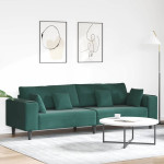 Sofa su pagalve Tamsiai žalia 250 x 77 x 76 cm Aksomas