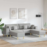 Sofa su pagalve 3 pcs Debesų pilka audinys