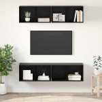 TV spintelių komplektas 4 pcs Juodas ąžuolas 37 x 37 x 72 cm