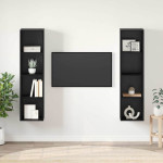 TV spintelių komplektas 2 pcs Juoda 37 x 37 x 142,5 cm