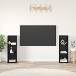 TV spintelių komplektas 2 pcs Juodas ąžuolas 107 x 35 x 37 cm