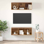 TV spintelių komplektas 2 pcs Senovinis medis 37 x 37 x 107 cm