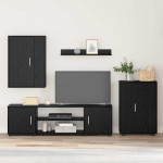 TV spintelių komplektas 4 pcs Juodas ąžuolas Apdirbta mediena