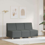 Modulinis sofa vienetas be rankų 3 pcs Tamsiai pilka