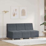 Modulinis sofa vienetas be rankų 3 pcs Tamsiai pilka